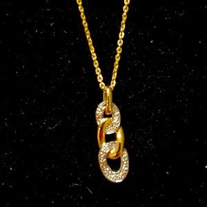 Stunning 18kt Yellow & White Gold Diamond Pendant with Chain